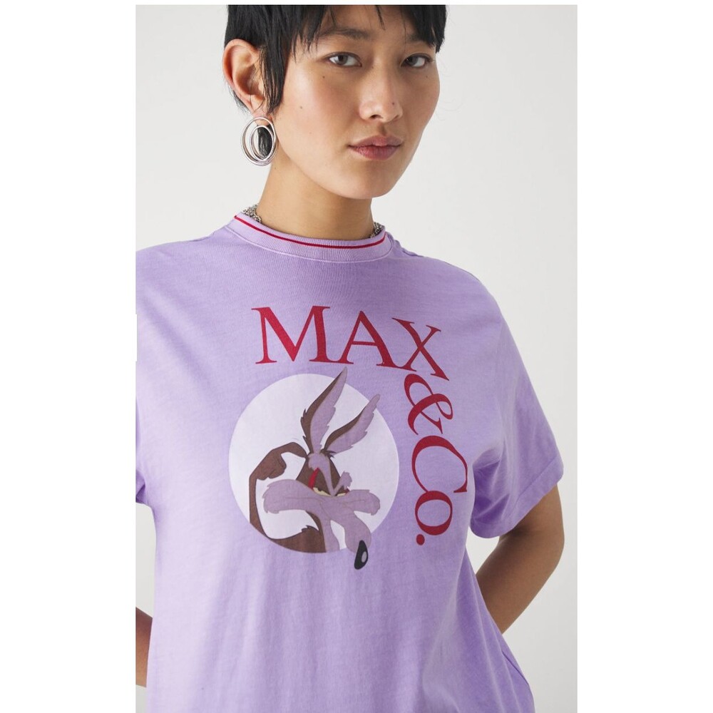 NWT MAX&Co Looney Tunes Izzy Graphic T-Shirt Purple Burnout Women's Size Medium